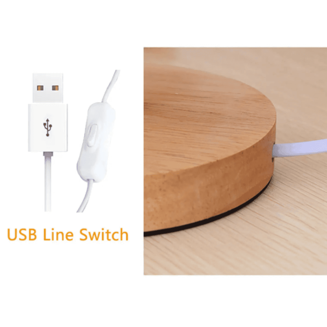 Abajur de Cabeceira USB LumiCylindro™ com Luzes Noturnas | Loja Bosque