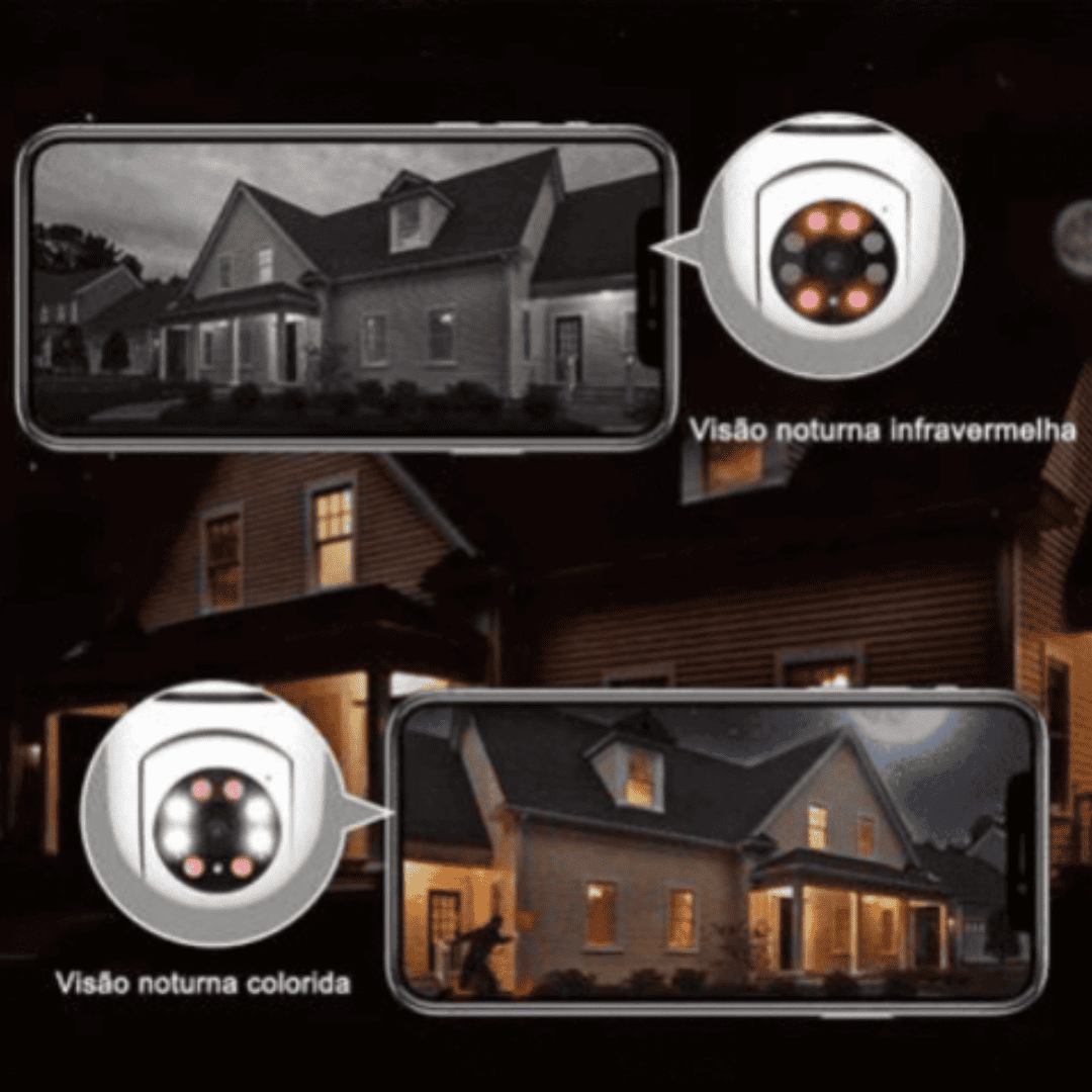 Câmera Wifi sem fio visão noturna microfone auto falante acesso remoto aplicativo | Loja Bosque