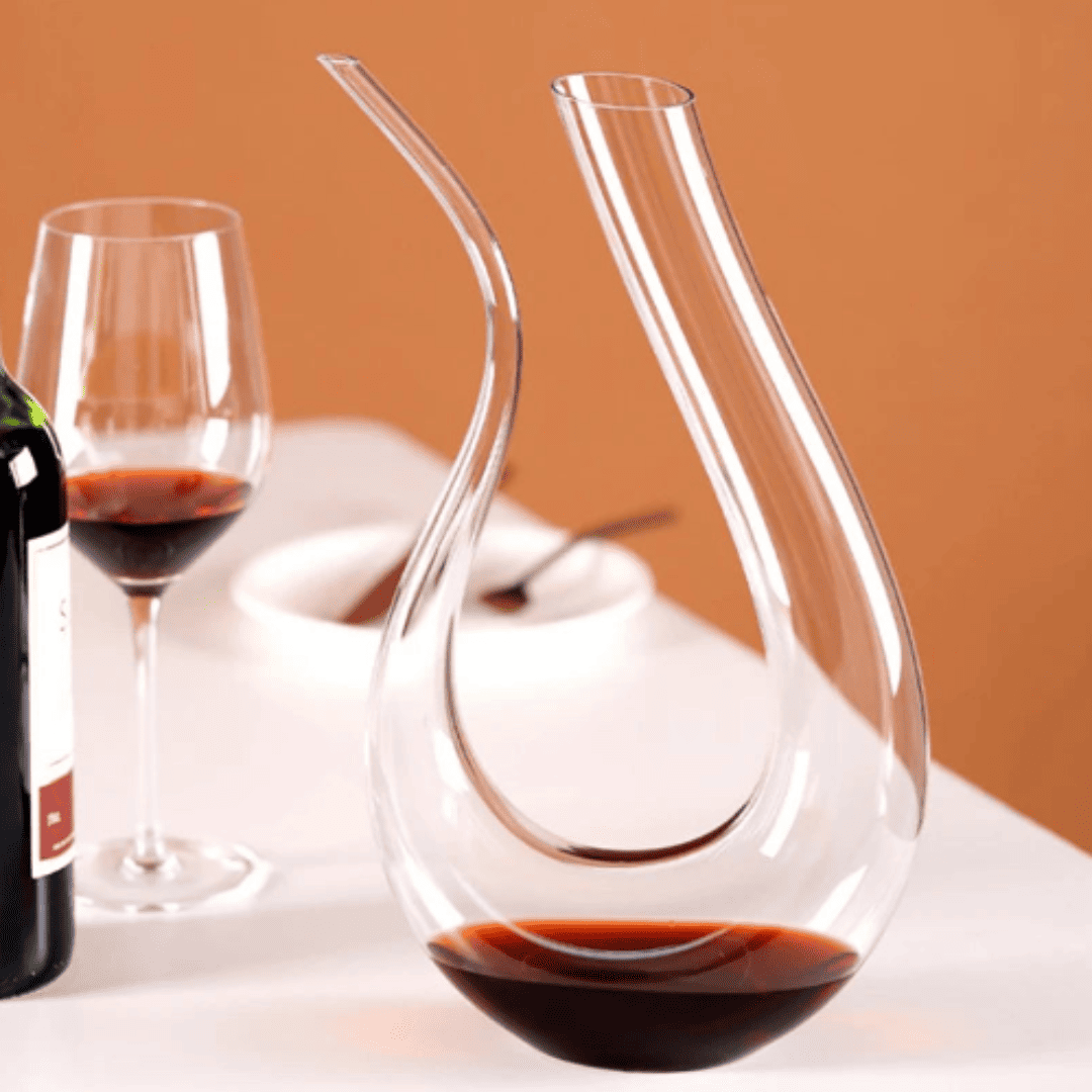 Decantador de Vinho em Cristal , Design Elegante em Forma de U | Loja Bosque