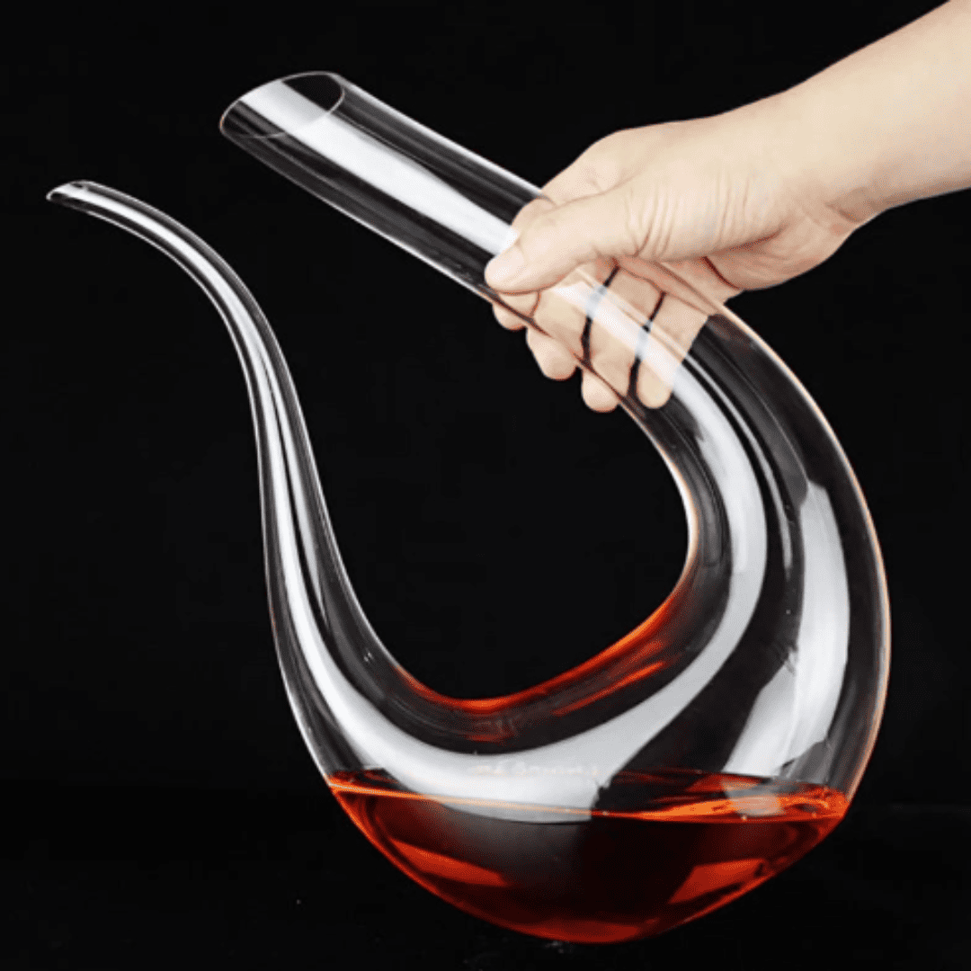 Decantador de Vinho em Cristal , Design Elegante em Forma de U | Loja Bosque