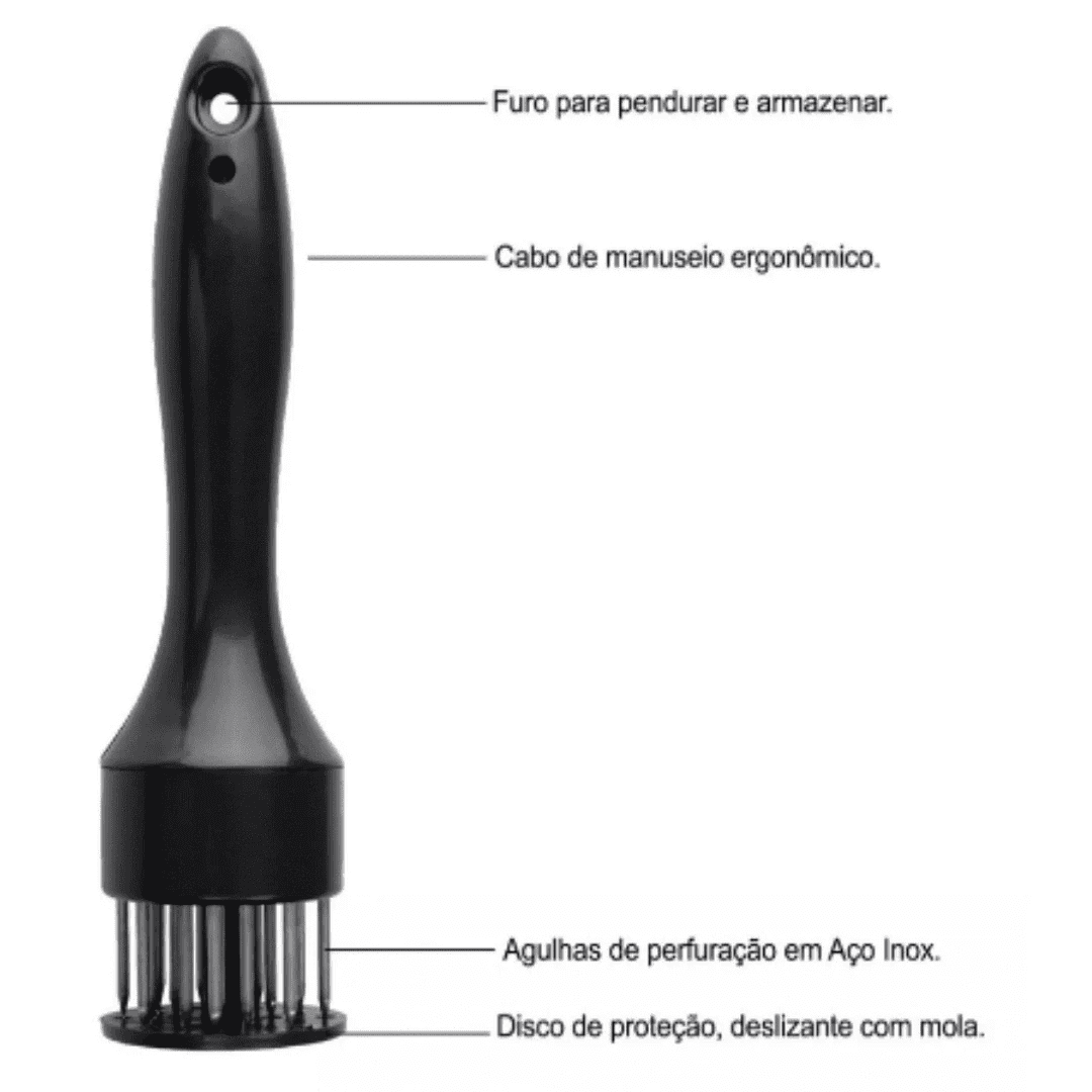 Amaciador Batedor de Carne com Furador Manual | Loja Bosque