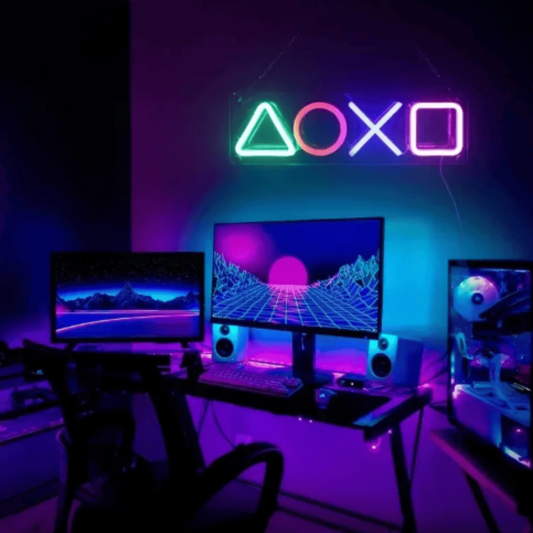 Letreiro Neon Gamer com Interruptor USB GameGlow™  – Decoração Perfeita para Quarto Gamer e Sala de Jogos | Loja Bosque
