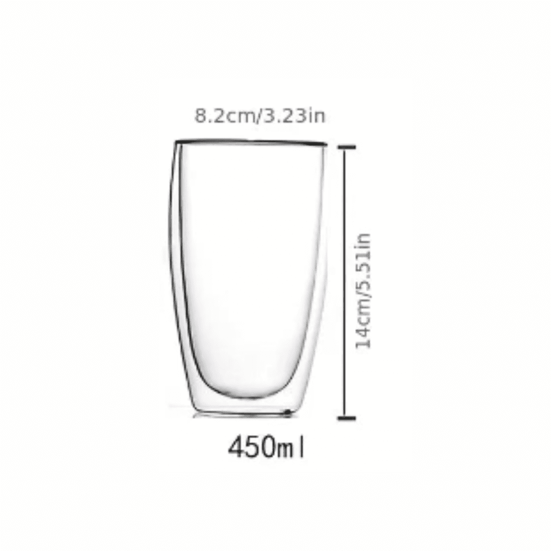 Copo de Vidro com Parede Dupla Resistente ao Calor com Capacidade de 80ml / 150ml/ 450ml | Loja Bosque