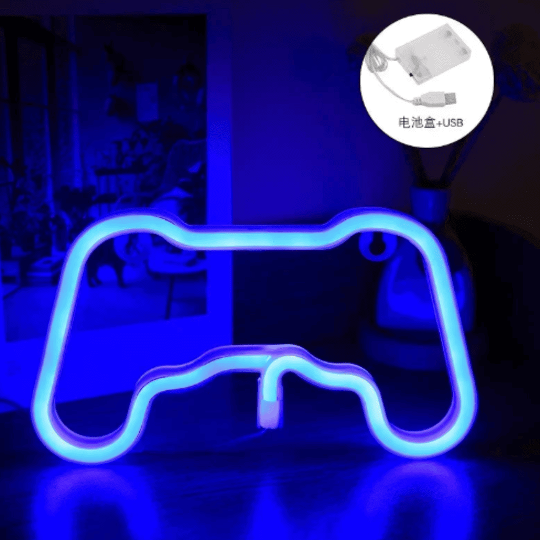Letreiro Neon Gamer com Interruptor USB GameGlow™  – Decoração Perfeita para Quarto Gamer e Sala de Jogos | Loja Bosque