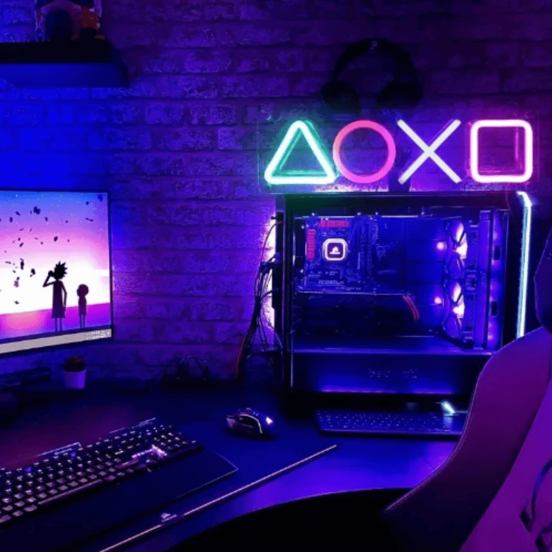 Letreiro Neon Gamer com Interruptor USB GameGlow™  – Decoração Perfeita para Quarto Gamer e Sala de Jogos | Loja Bosque