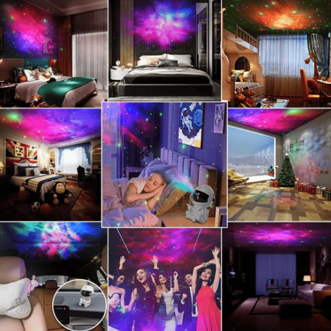 Projetor de Astronauta Espacial -  Galaxy Night Light LED | Loja Bosque