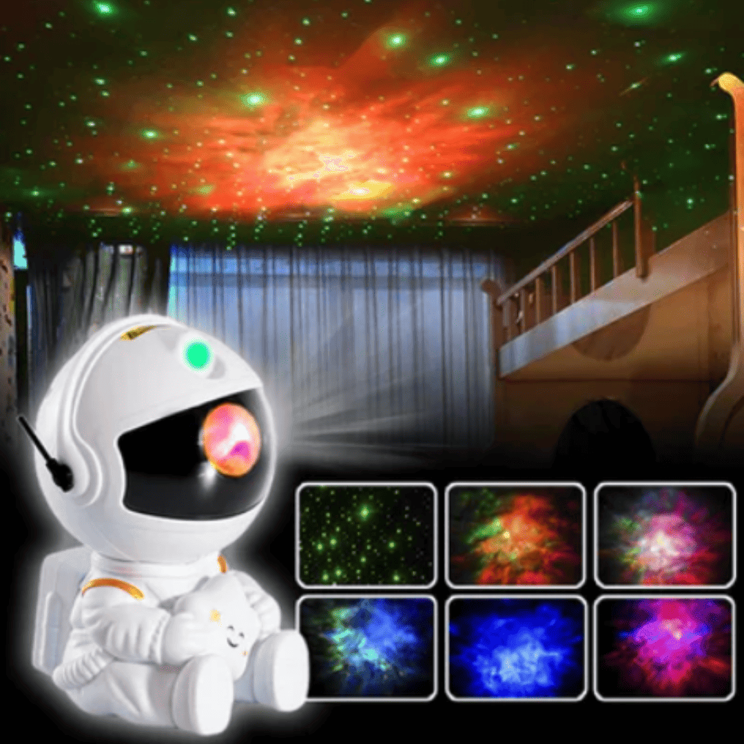 Projetor de Astronauta Espacial -  Galaxy Night Light LED | Loja Bosque