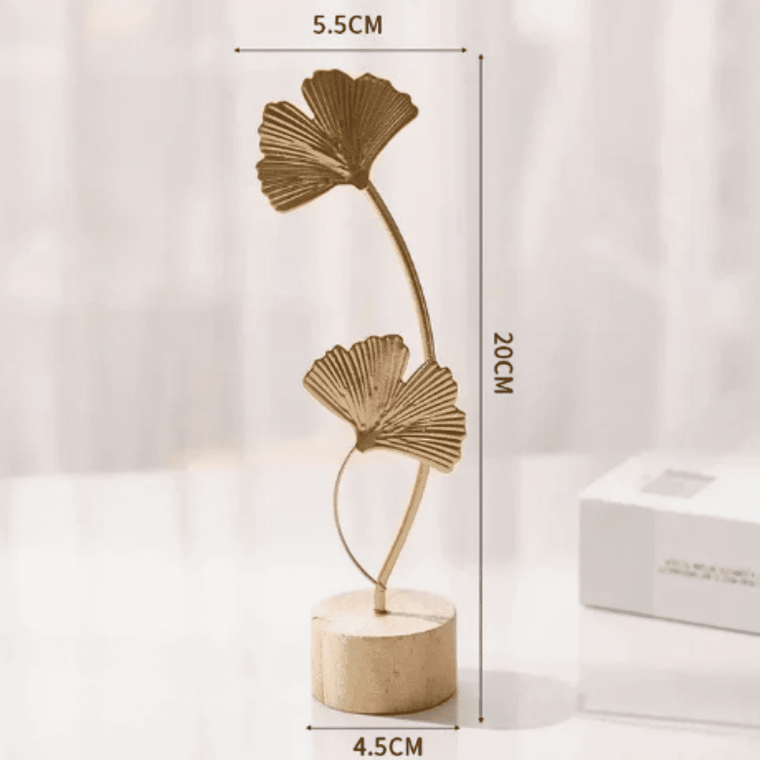 Decoração de Metal Estilo Nórdico – Design Elegante de Folha de Ginkgo | Loja Bosque