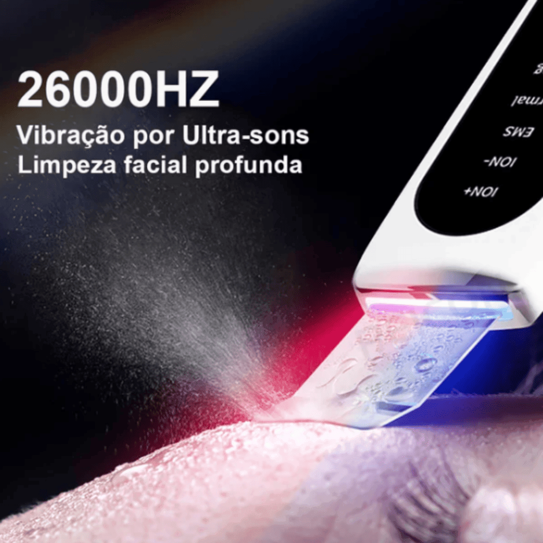 Esfoliador Ultrassônico de Pele da DermaSonic™ Removedor de Cravos e Limpador Facial com Cavitação | Loja Bosque
