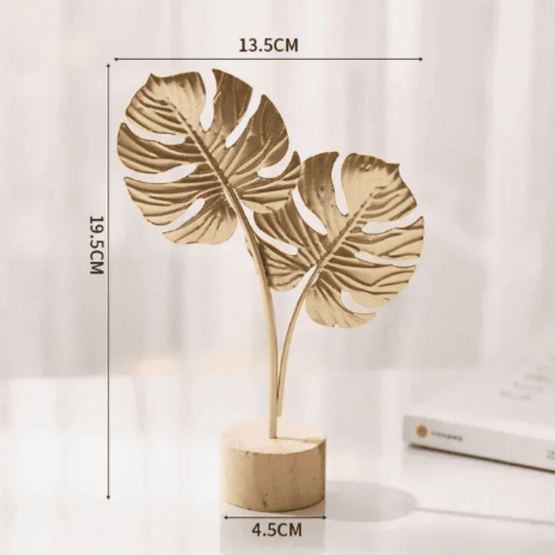 Decoração de Metal Estilo Nórdico – Design Elegante de Folha de Ginkgo | Loja Bosque