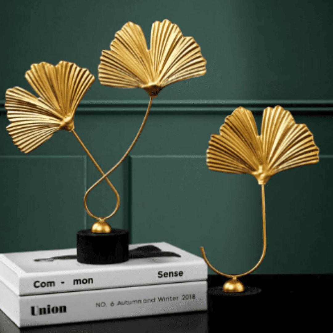 Decoração de Metal Estilo Nórdico – Design Elegante de Folha de Ginkgo | Loja Bosque