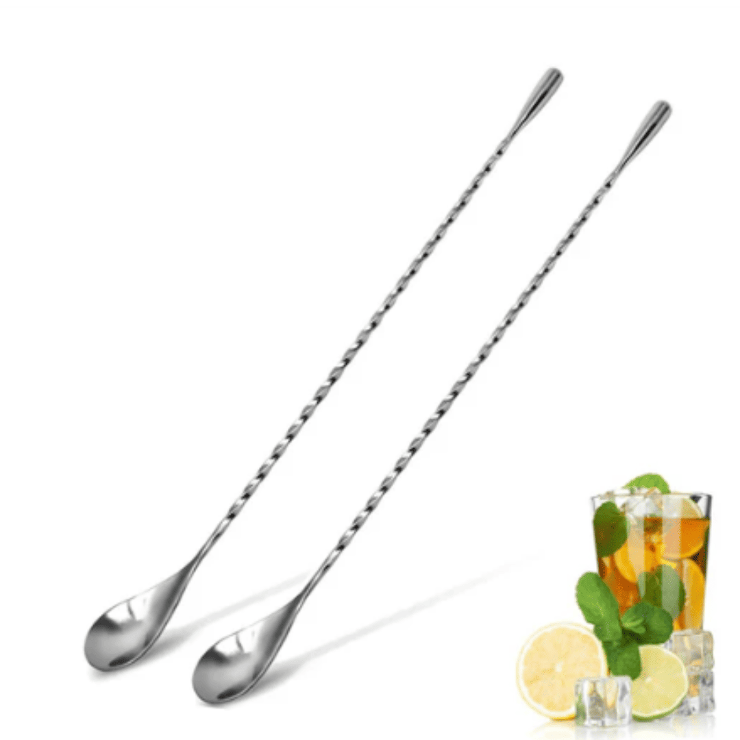 Colher de Coquetel Profissional - Acessório em Aço Inox para Barman e Drinks | Loja Bosque
