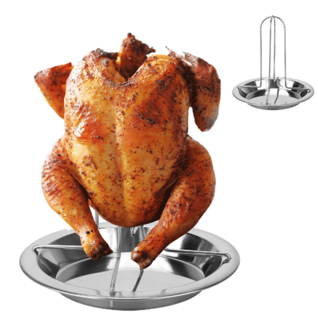 Suporte para Assar Frango em Aço Carbono - Rack Antiaderente para Churrasco e Forno | Loja Bosque