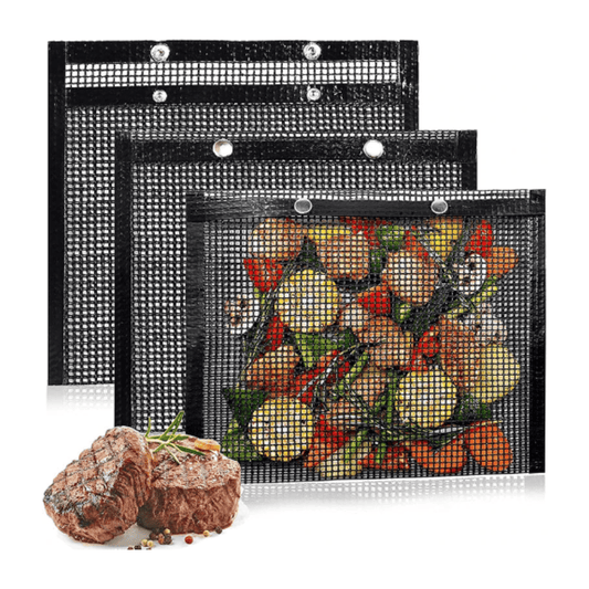 Sacos de Grelha Reutilizáveis Antiaderentes - Ideais para Churrasco de Vegetais, Gás e Carvão | Loja Bosque