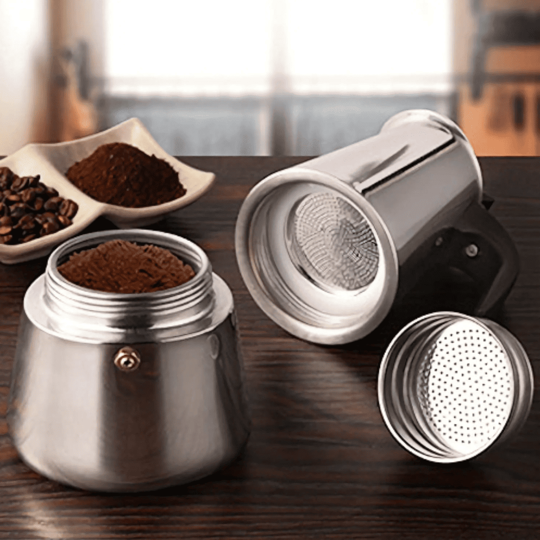 Cafeteira Moka Italiana em Alumínio - Máquina de Expresso para 4/6/9 Xícaras no Fogão | Loja Bosque