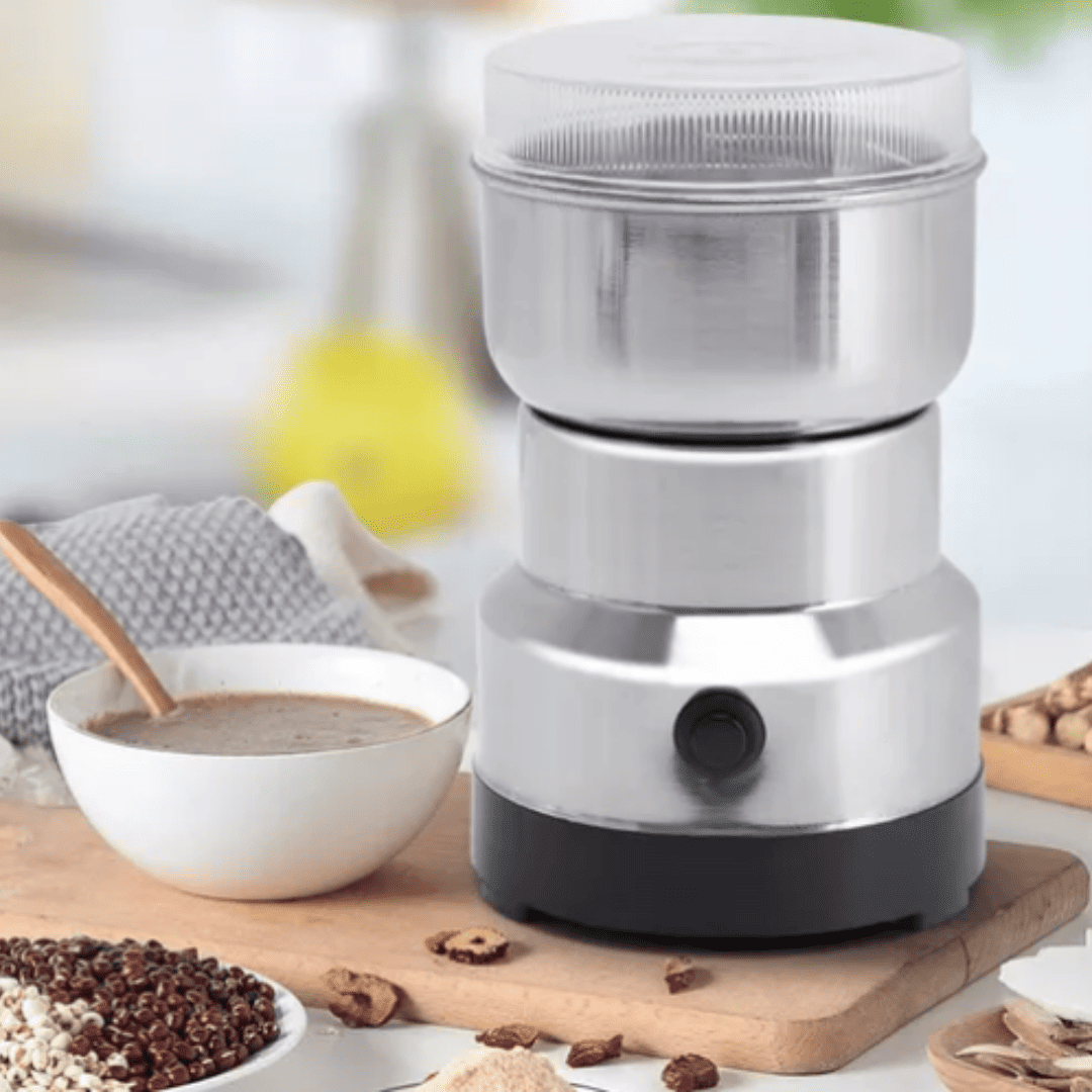 Moedor Elétrico de Café e Especiarias - Aço inoxidável com 4 Lâminas para Grãos, Nozes e Ervas | Loja Bosque