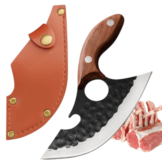 Cutelo de Chef Forjado à Mão - Faca de Desossa com Cabo de Madeira para Carne, Peixe e Leguminosas | Loja Bosque