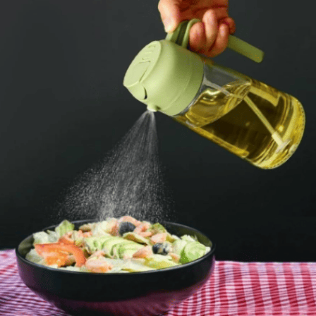 Spray de Óleo em Vidro com Dispensador - Ideal para Cozinha, Churrasco e Piqueniques | Loja Bosque