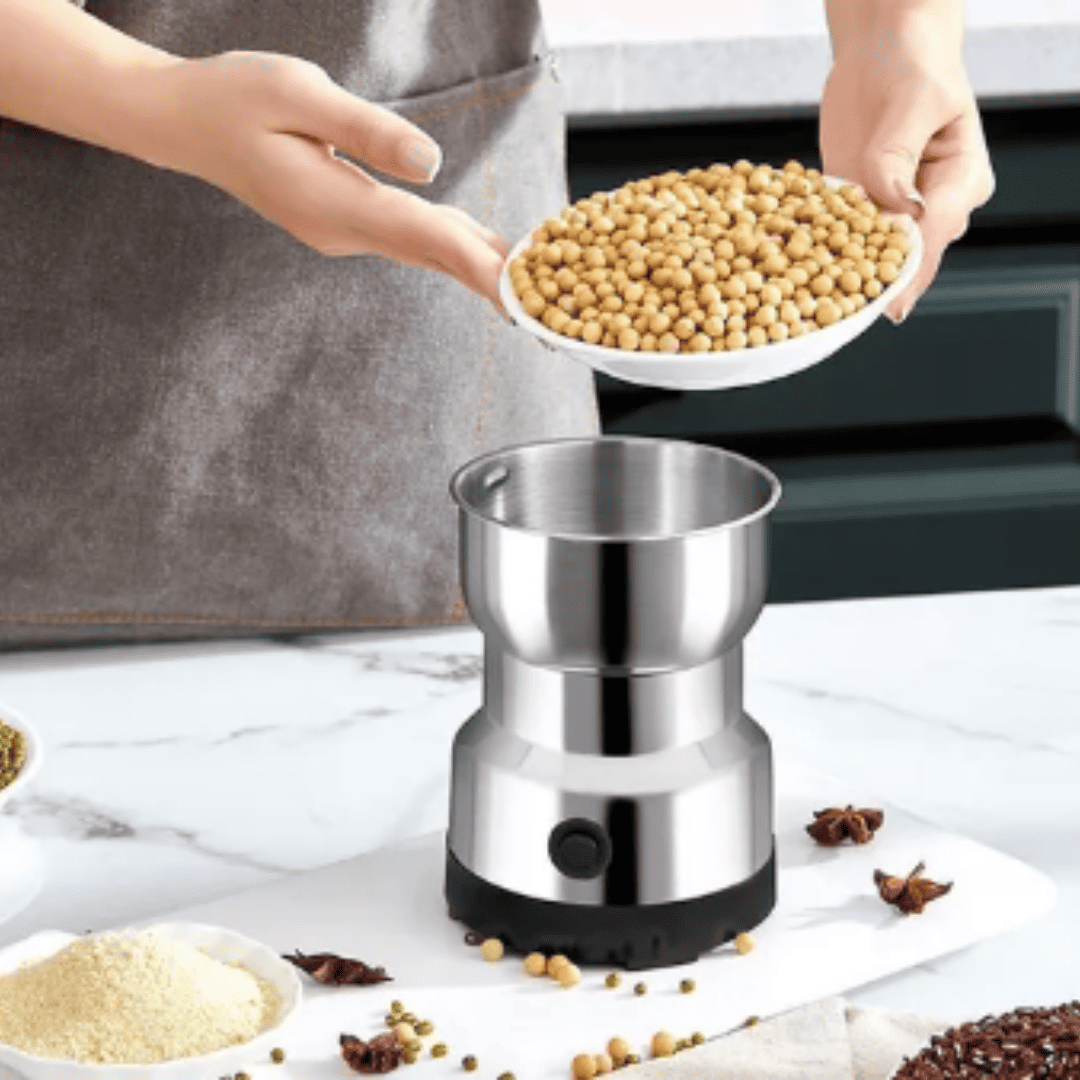 Moedor Elétrico de Café e Especiarias - Aço inoxidável com 4 Lâminas para Grãos, Nozes e Ervas | Loja Bosque