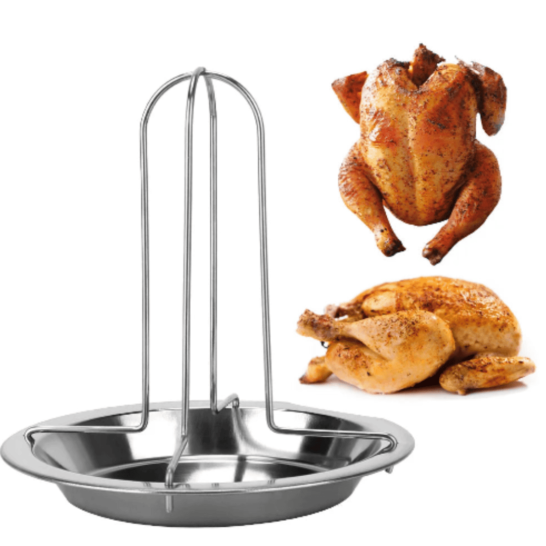 Suporte para Assar Frango em Aço Carbono - Rack Antiaderente para Churrasco e Forno | Loja Bosque